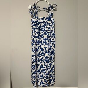 NWT Abercrombie & Fitch Tie-Strap Maxi Dress - Blue/White